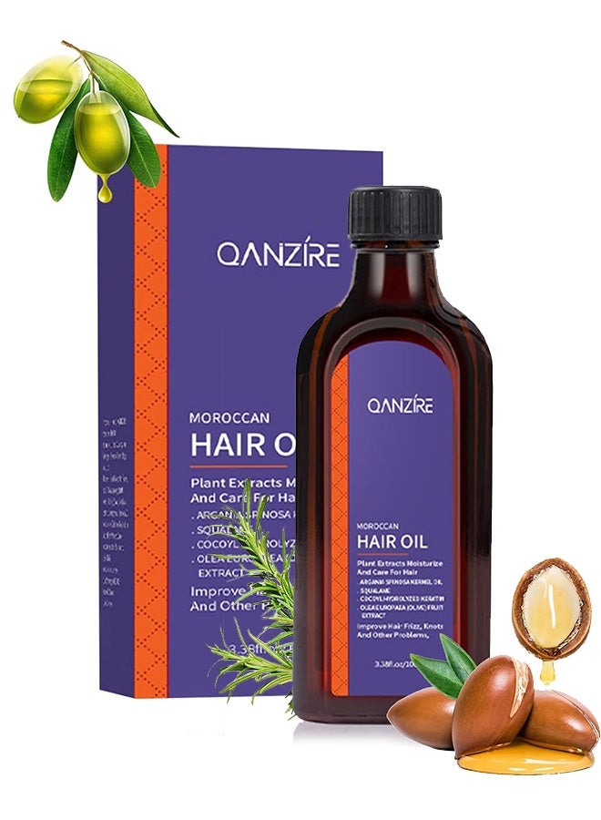  كانزير زيت الشعر المغربي، زيت الشعر الأساسي البنفسجي — يترك الشعر ناعماً ولامعاً، مرطب عميق، مكافحة التجعد، إصلاح الأطراف المتقصفة للشعر الجاف والتالف، زيت علاج الشعر للشعر الجاف والمجعد — 100 مل - Image 1